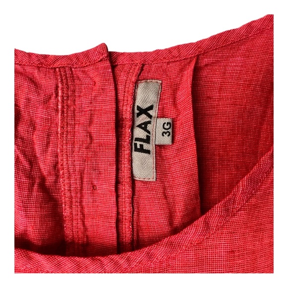 New FLAX Back Up Linen Tunic Shirt 3G 3X Cherry Yarn Dye - Picture 7 of 9